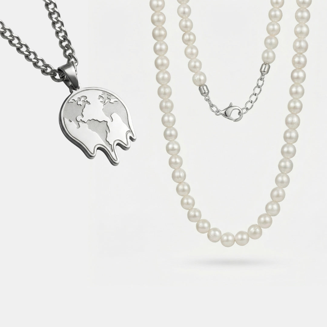 Set | Melting Earth Chain und Perlenkette - Element Juwelier